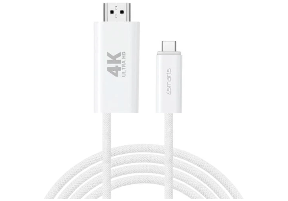 4smarts Câble 4K 60Hz, PD 100W USB type C - HDMI, 2 m