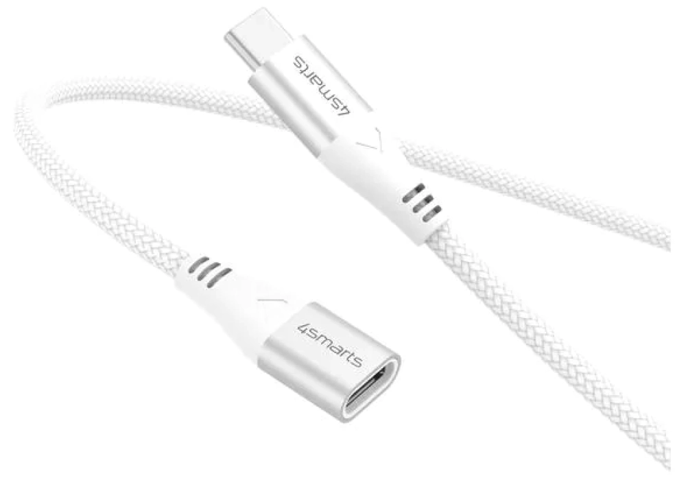 4smarts Câble de prolongation USB C - USB C 1.5 m Blanc