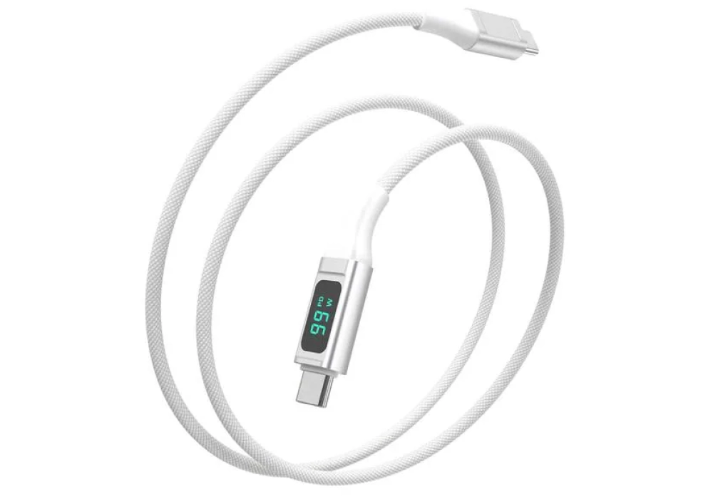 4smarts Câble USB 2.0 DigitCord jusqu'à 100W USB C - USB C 1.5 m