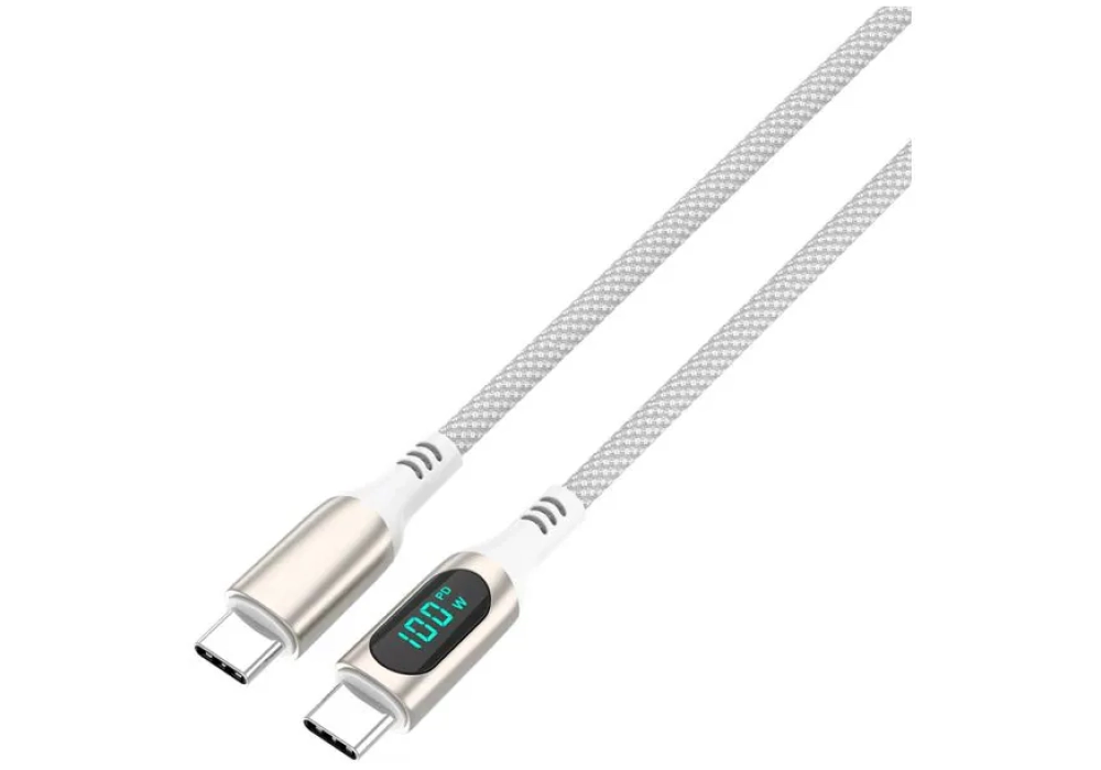 4smarts Câble USB 2.0 DigitCord jusqu'à 100W USB C - USB C 3 m