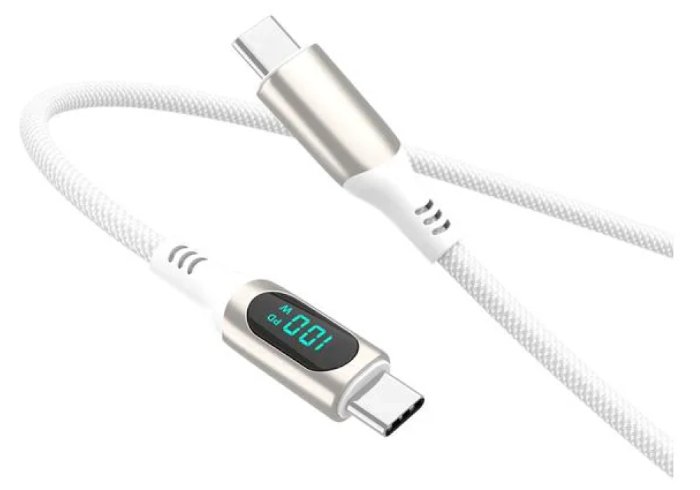 4smarts Câble USB 2.0 DigitCord jusqu'à 100W USB C - USB C 3 m