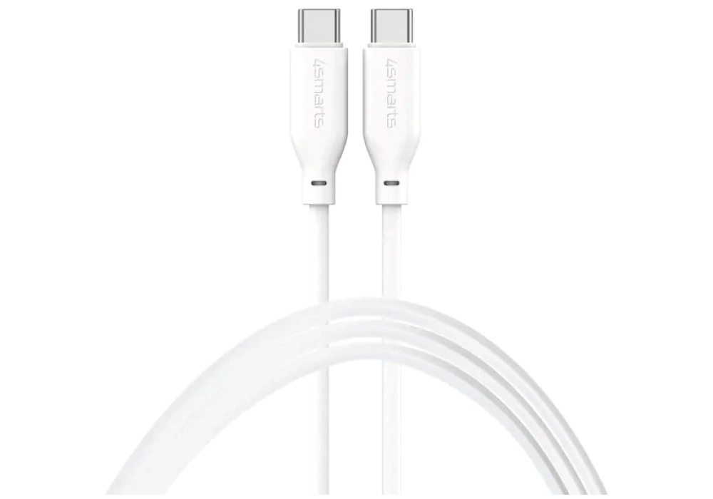 4smarts Câble USB 2.0 Silicone High Flex USB C - USB C 1.5 m Blanc