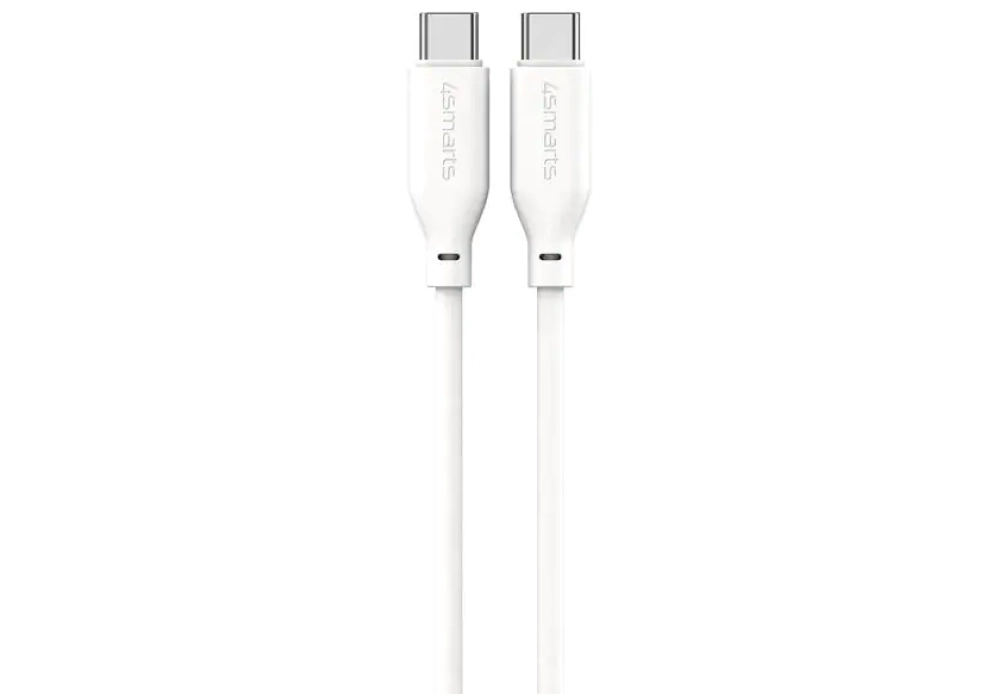 4smarts Câble USB 2.0 Silicone High Flex USB C - USB C 1.5 m Blanc