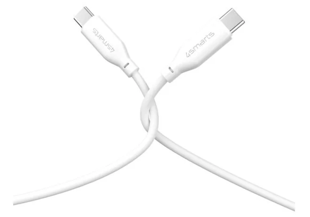 4smarts Câble USB 2.0 Silicone High Flex USB C - USB C 1.5 m Blanc