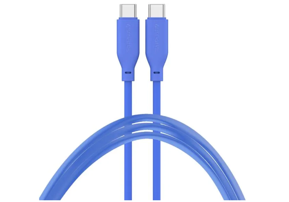 4smarts Câble USB 2.0 Silicone High Flex USB C - USB C 1.5 m Bleu