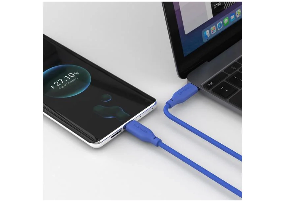 4smarts Câble USB 2.0 Silicone High Flex USB C - USB C 1.5 m Bleu