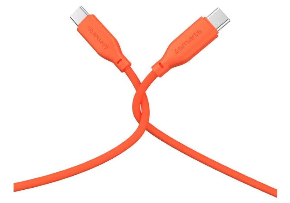 4smarts Câble USB 2.0 Silicone High Flex USB C - USB C 1.5 m Orange