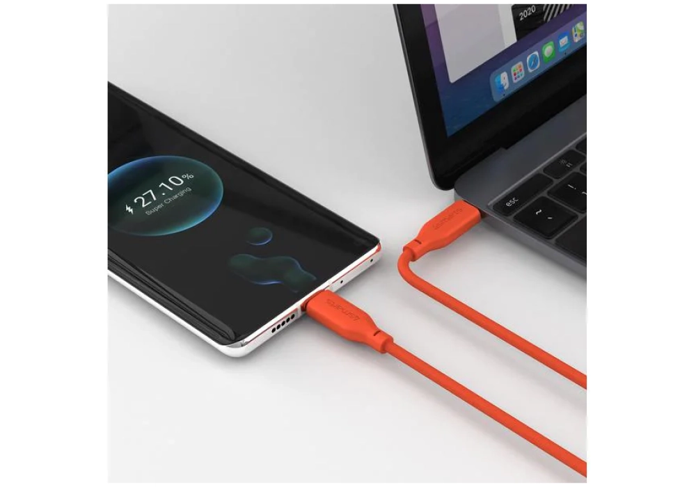 4smarts Câble USB 2.0 Silicone High Flex USB C - USB C 1.5 m Orange