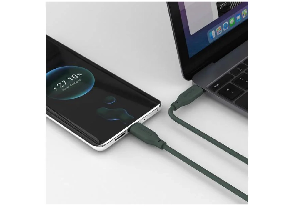 4smarts Câble USB 2.0 Silicone High Flex USB C - USB C 1.5 m Petrol