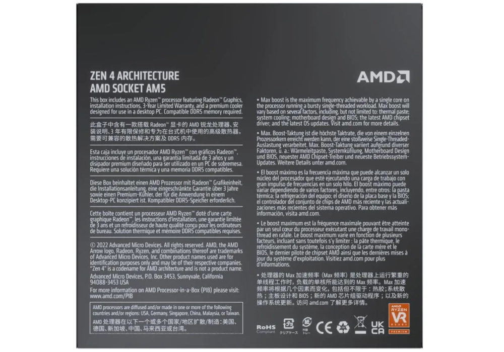 AMD CPU Ryzen 5 7600 3.8 GHz