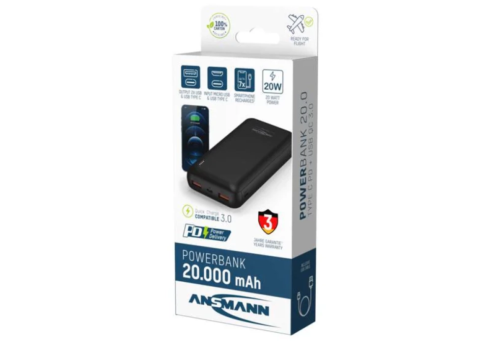 Ansmann Batterie externe PB320PD, 20000 mAh