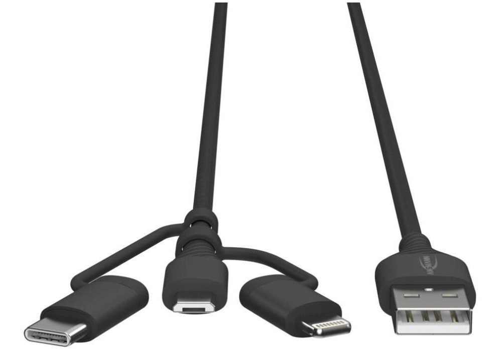 Ansmann Câble chargeur USB Micro, Lightning, type C, 120 cm