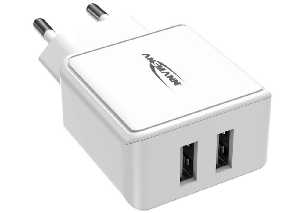 Ansmann Chargeur mural USB HC212, 12W, 2x USB, blanc