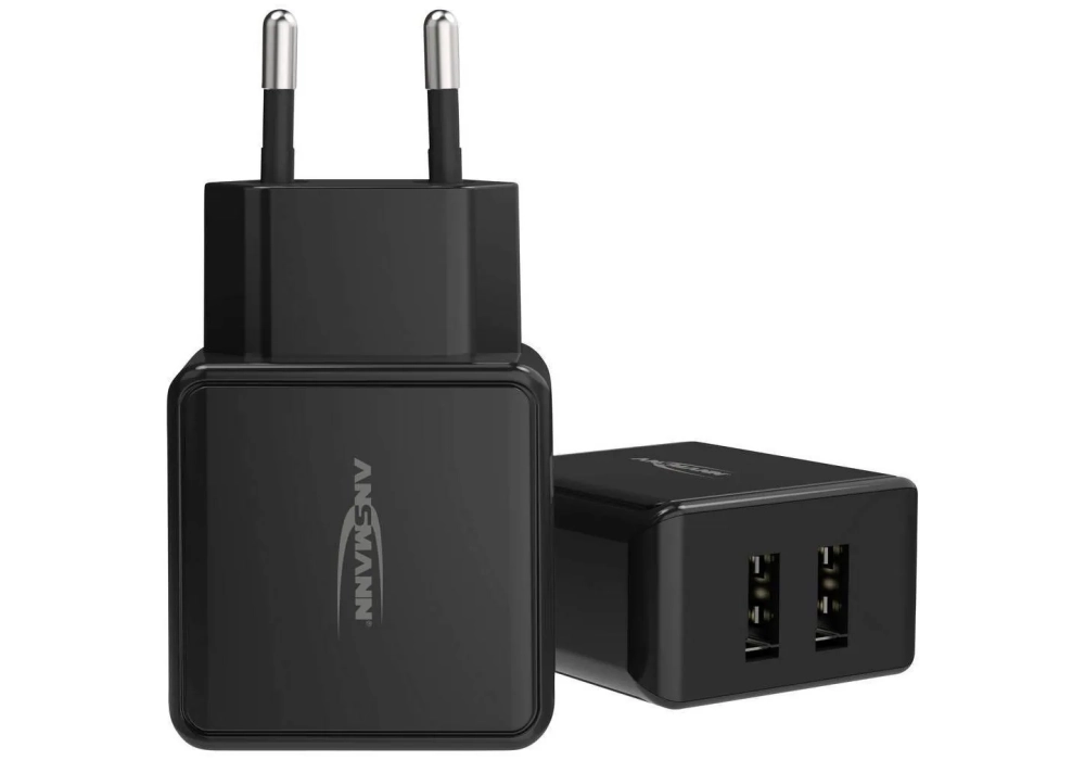 Ansmann Chargeur mural USB HC212, 12W, 2x USB, noir