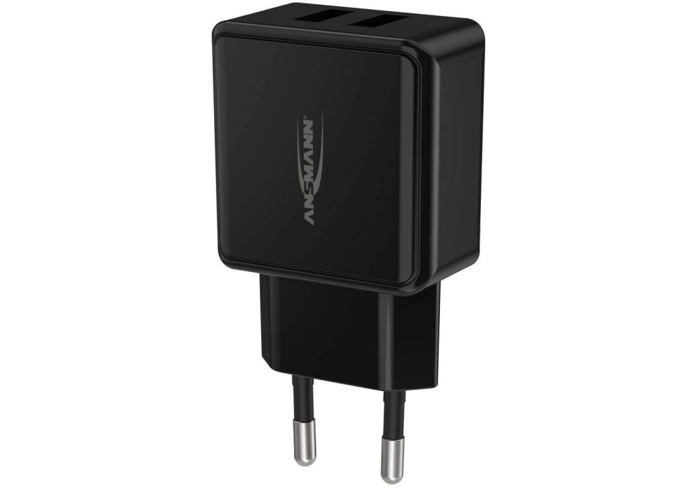 Ansmann Chargeur mural USB HC212, 12W, 2x USB, noir