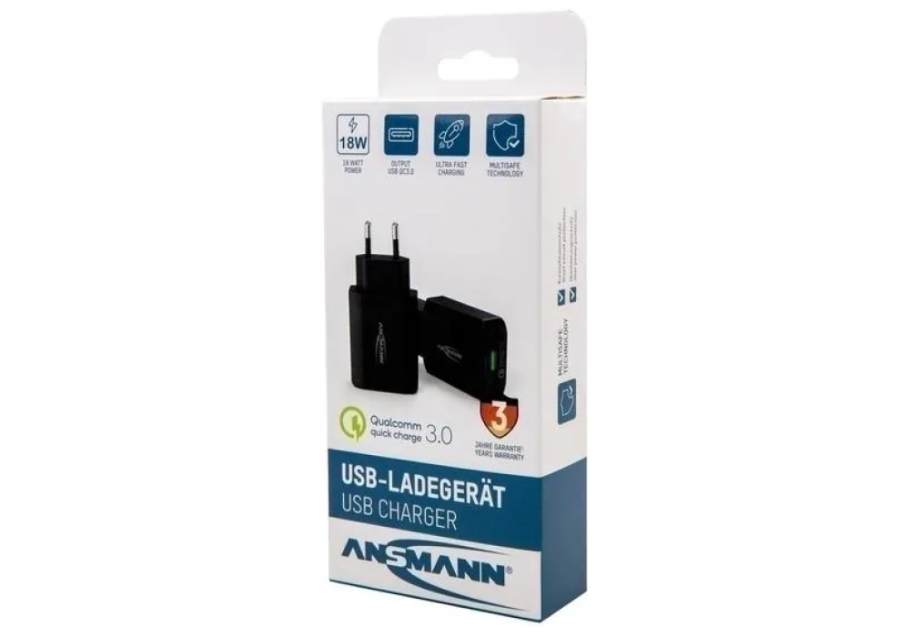 Ansmann Home Charger 130Q, 18 W, noir