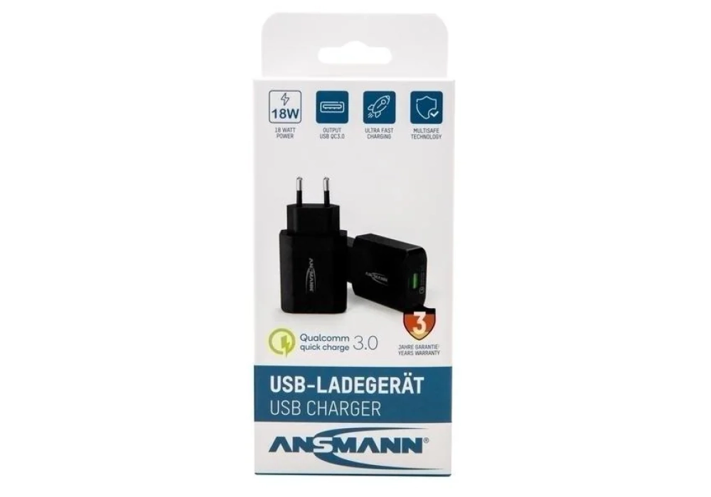 Ansmann Home Charger 130Q, 18 W, noir