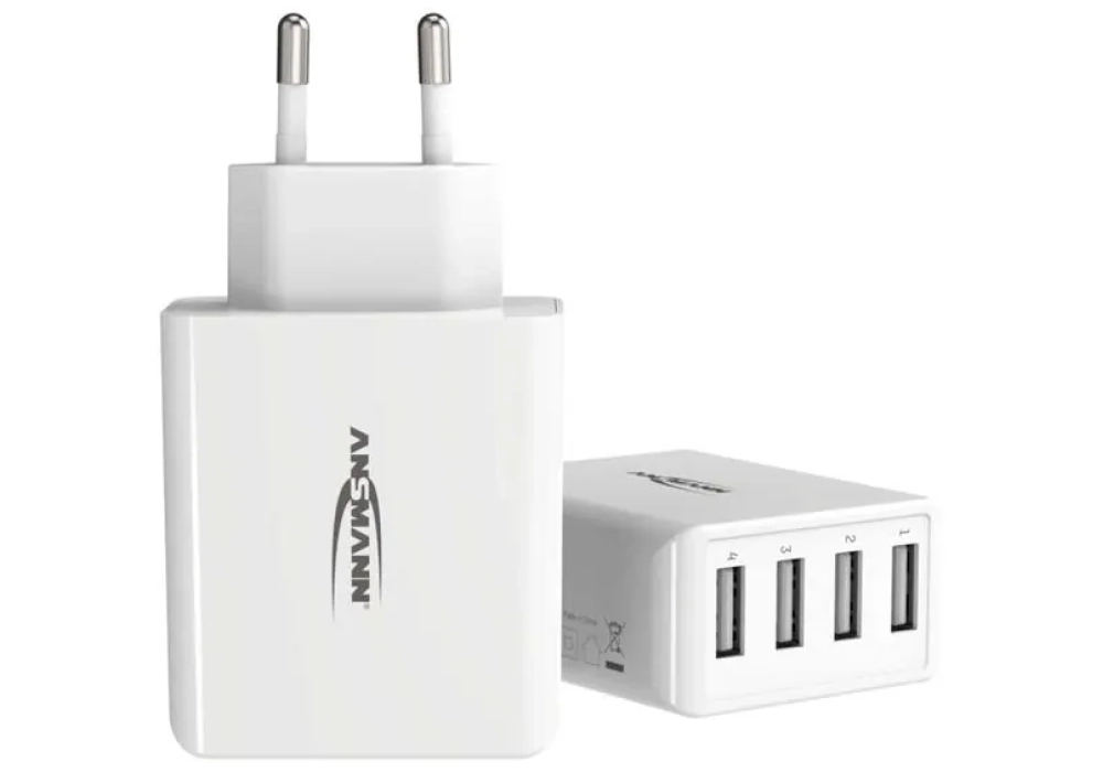 Ansmann Home Charger HC430, 4x USB, 30 W, blanc