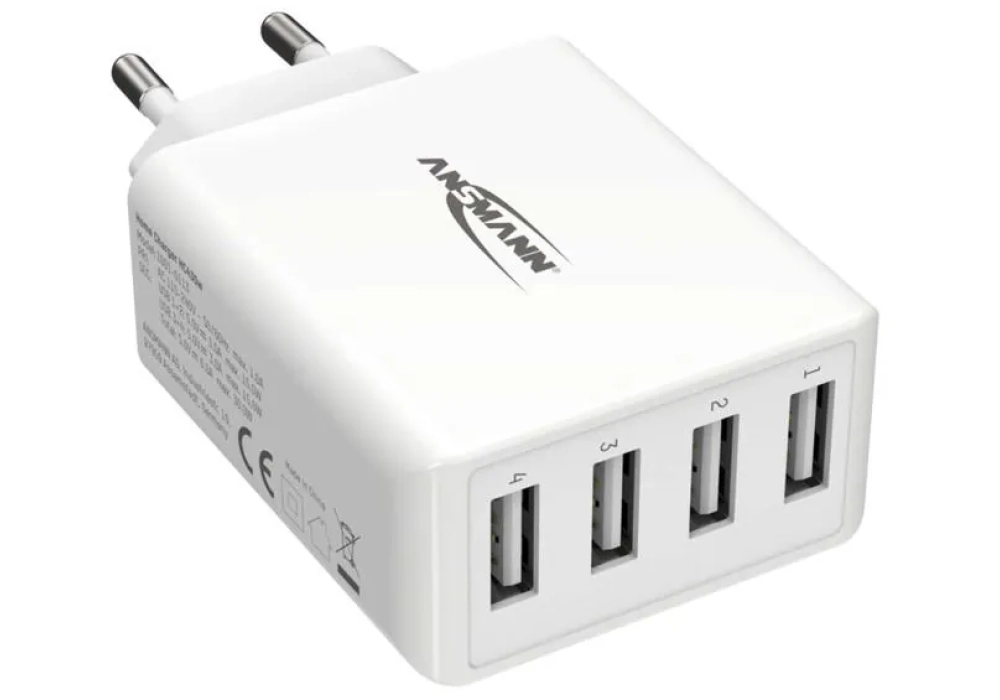 Ansmann Home Charger HC430, 4x USB, 30 W, blanc