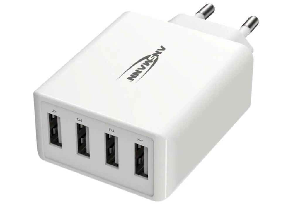 Ansmann Home Charger HC430, 4x USB, 30 W, blanc