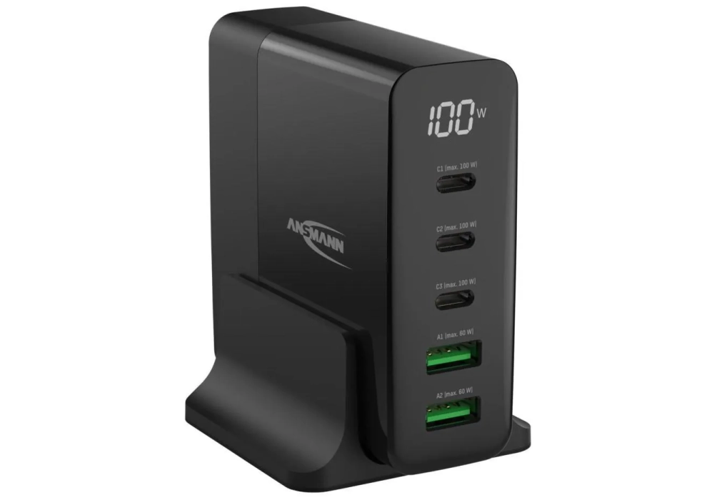 Ansmann Station de charge de bureau, 140 W, 5 x USB