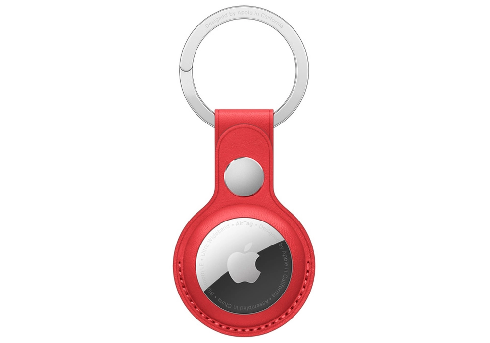 Apple AirTag Leather Key Ring (Red)