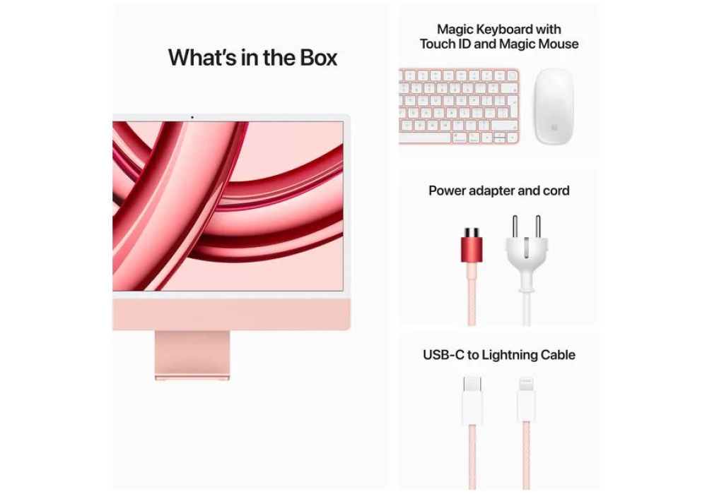 Apple iMac 24" M3 10C GPU / 256 Go / 8 Go Rose