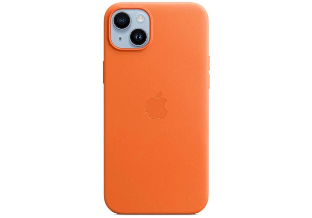 Apple Leather Case avec MagSafe iPhone 14 Plus (Orange)