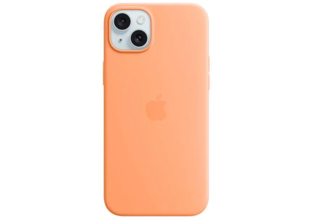 Apple Silicone Case avec MagSafe iPhone 15 Plus Orange Sorbet