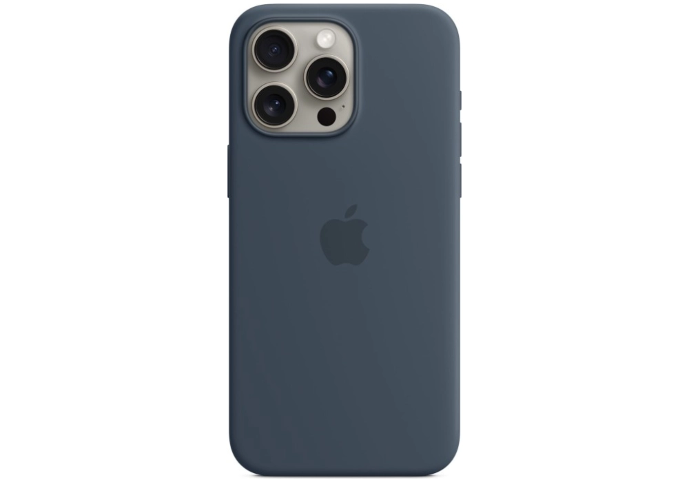 Apple Silicone Case avec MagSafe iPhone 15 Pro Max Storm Blue