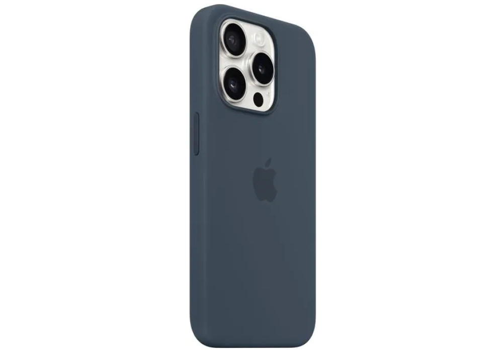 Apple Silicone Case avec MagSafe iPhone 15 Pro Storm Blue