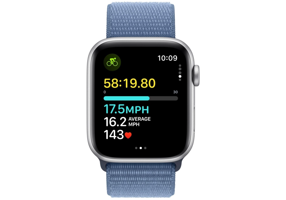 Apple Watch SE 2023 44 mm GPS Alu Argent Loop Bleu dhiver