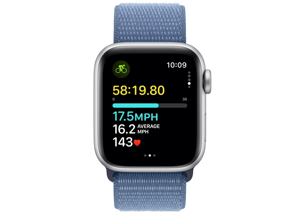 Apple Watch SE 2023 44 mm LTE Alu Argent Loop Bleu hiver