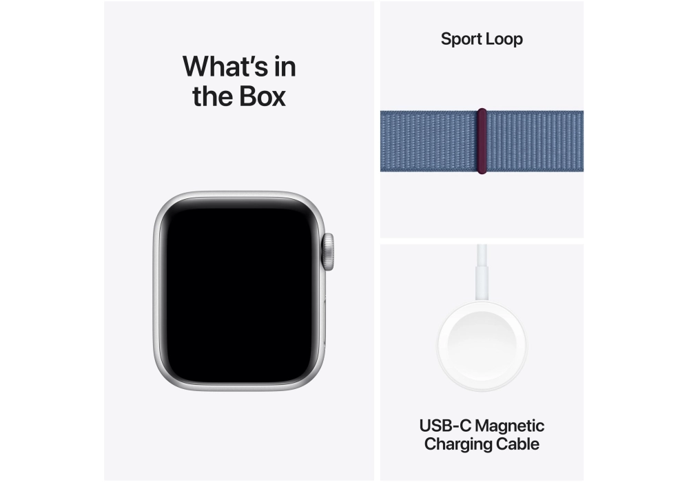 Apple Watch SE 2023 44 mm LTE Alu Argent Loop Bleu hiver