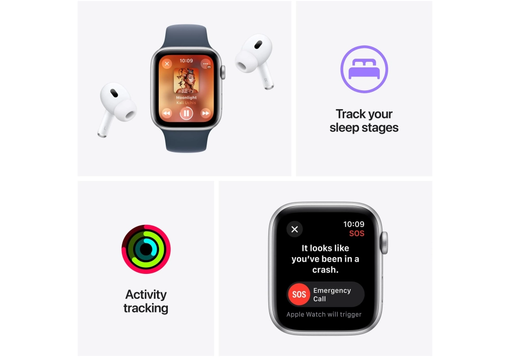 Apple Watch SE 2023 44 mm LTE Alu Sport Lumière stellaire M/L