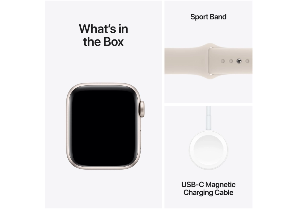 Apple Watch SE 2023 44 mm LTE Alu Sport Lumière stellaire M/L