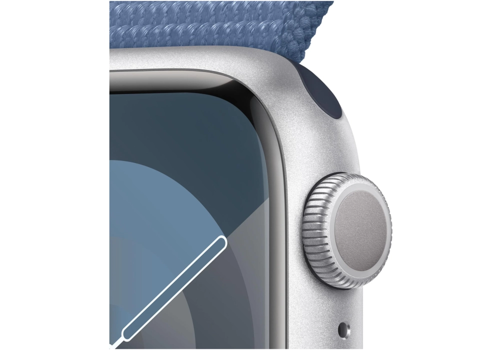 Apple Watch Series 9 41 mm Alu Argent Loop Bleu dhiver