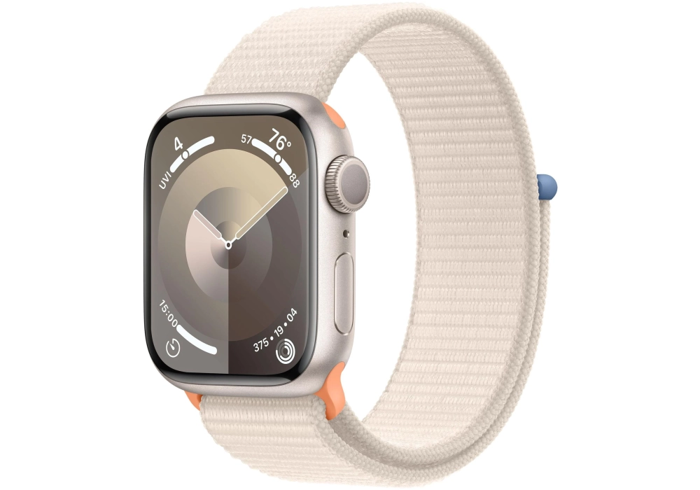 Apple Watch Series 9 41 mm Alu Lumière stellaire Loop