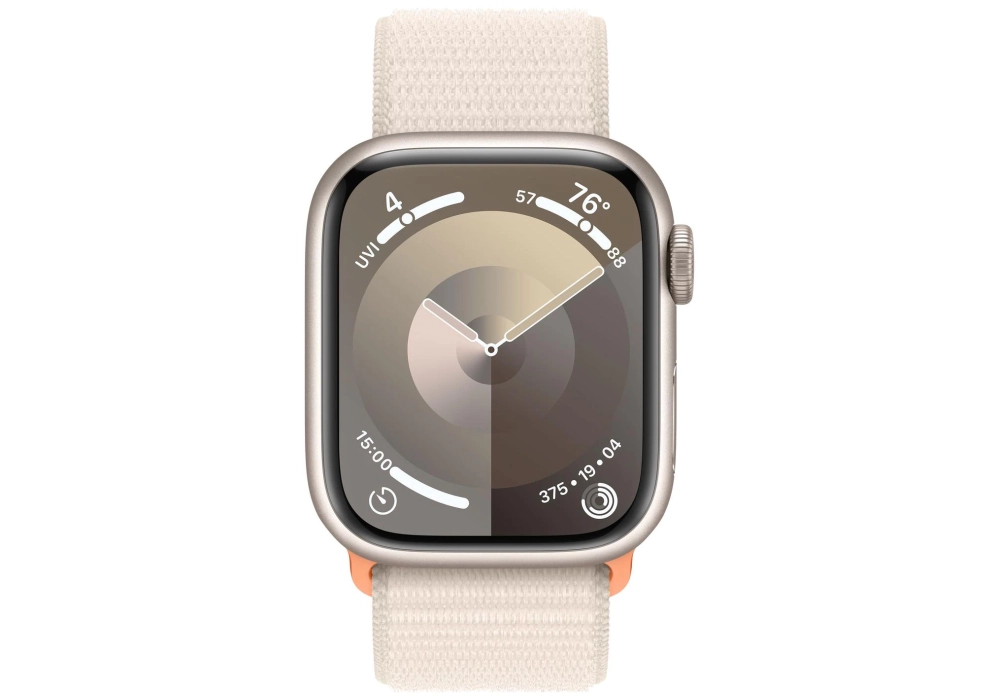 Apple Watch Series 9 41 mm Alu Lumière stellaire Loop