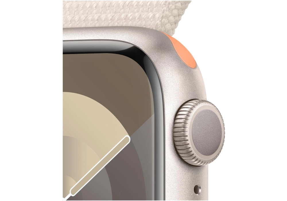 Apple Watch Series 9 41 mm Alu Lumière stellaire Loop