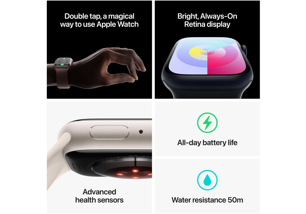 Apple Watch Series 9 41 mm LTE Alu Minuit Sport M/L