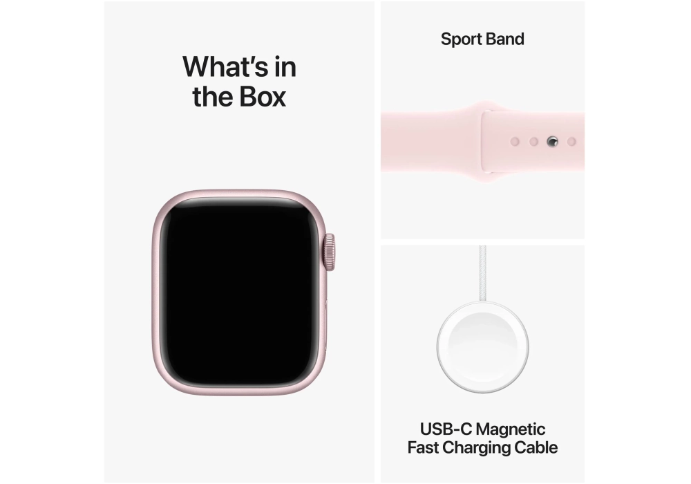 Apple Watch Series 9 41 mm LTE Alu Rose Sport Rose pâle M/L