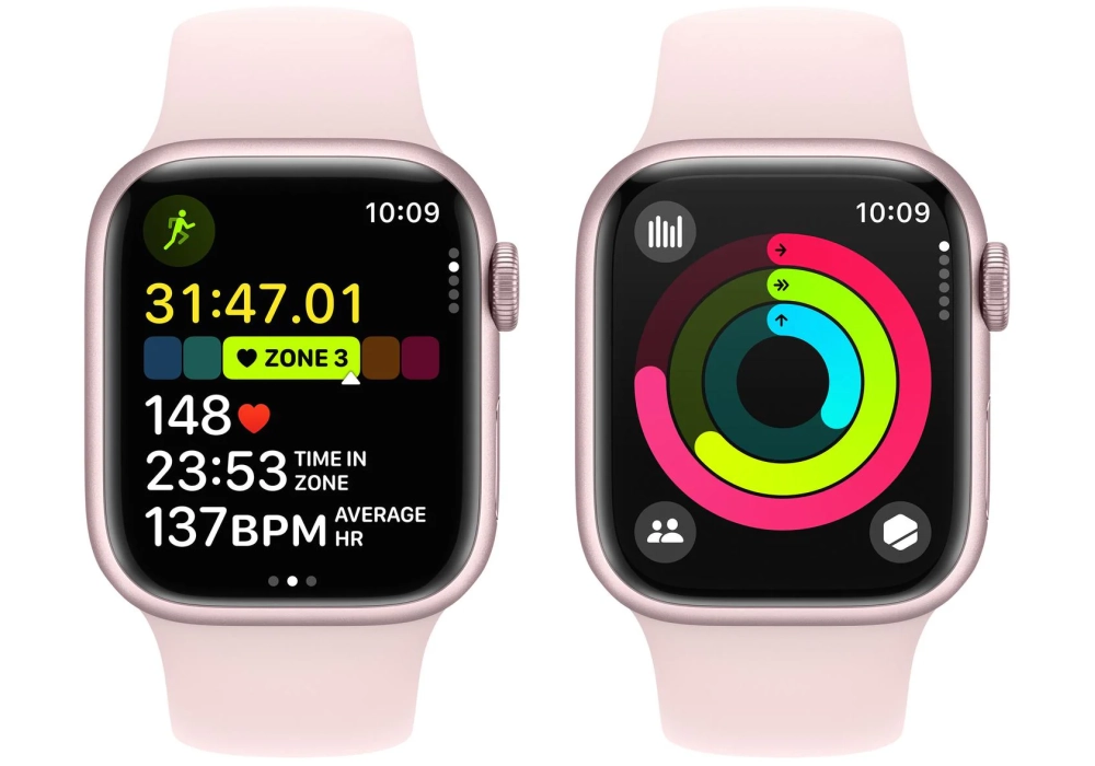 Apple Watch Series 9 41 mm LTE Alu Rose Sport Rose pâle M/L