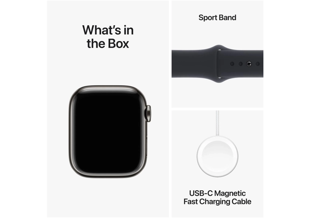 Apple Watch Series 9 41 mm LTE Graphite Sport Minuit M/L