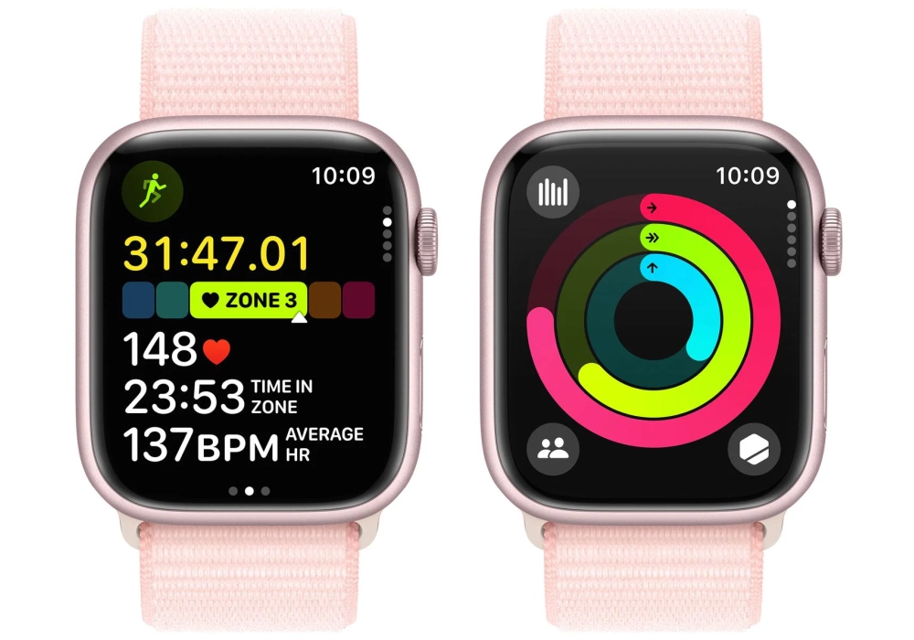 Apple Watch Series 9 45 mm Alu Rose Loop Rose pâle