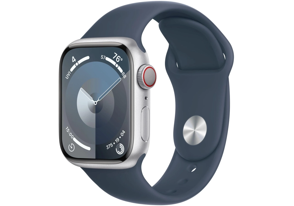 Apple Watch Series 9 45 mm LTE Alu Argent Sport Bleu orage S/M