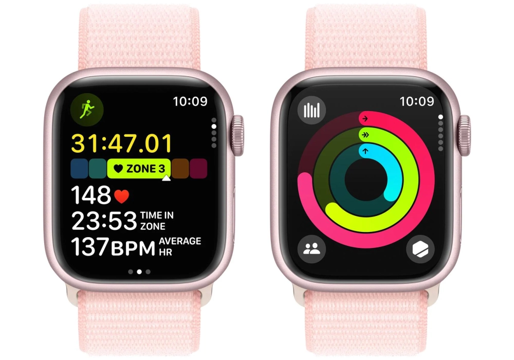 Apple Watch Series 9 45 mm LTE Alu Rose Loop Rose pâle