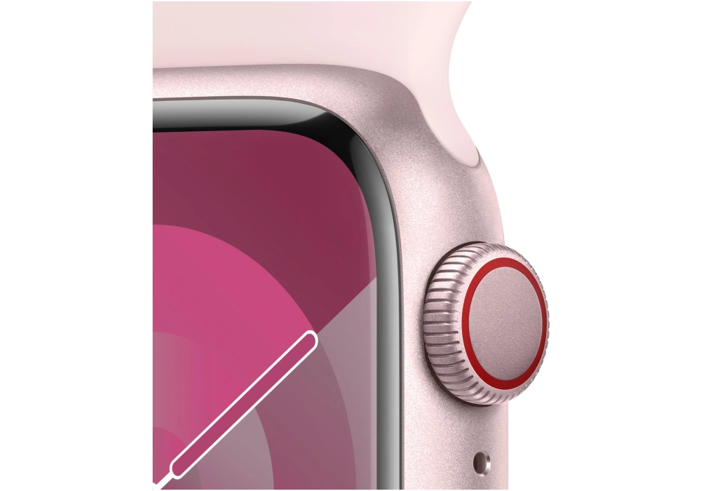 Apple Watch Series 9 45 mm LTE Alu Rose Sport Rose pâle M/L