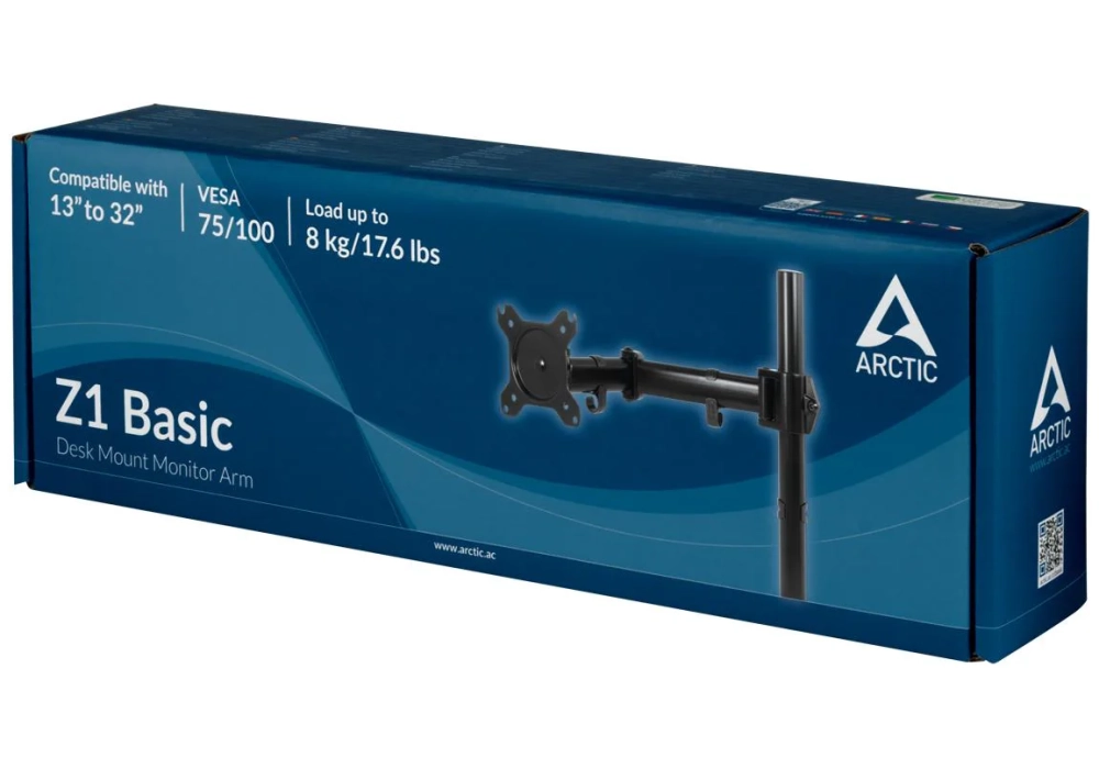 Arctic Cooling Supports de table Z1 Basic jusqu’à 15 kg – Noir