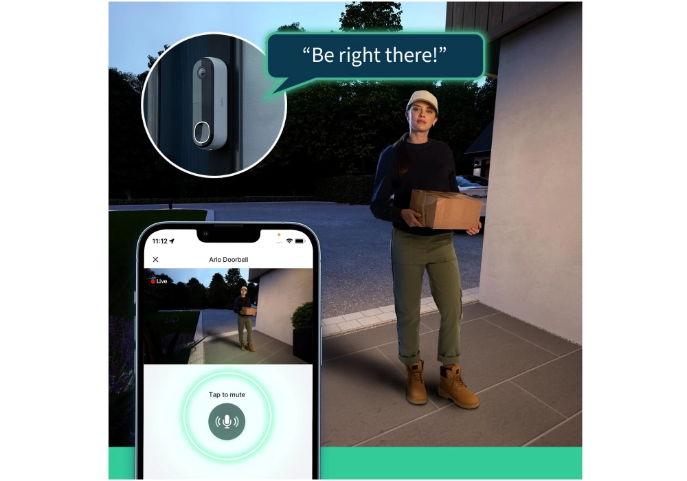 Arlo Doorbell Essential 2 2K avec Chime inclus